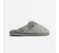 Jo & Joe HELGA Womens Mule Faux Fur Slippers Grey - UK 7