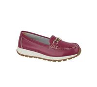 Jo & Joe Ladies Casual Slip-On Smooth Leather Comfort Sporty Wedge Loafer with Chain Trim Sizes 4-8