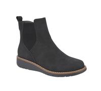 Jo & Joe Ladies Chelsea Ankle Boots - Lightweight Pull-on with Side Gusset & Wedge Sole Sizes 4-8 (Black, UK Footwear Size System, Adult, Women, Numeric, Medium, 4)