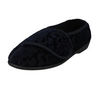 Jo & Joe Ladies Jo & Joe Embossed Floral Detailed Slippers Doreen - Navy - UK 7