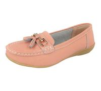Jo & Joe Ladies Leather Loafer Shoes Plimsole Pumps Womens Flat Shoes Blush Size UK 8 EU 41