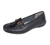 Jo & Joe Ladies LR Nautical Wide Fit Shoes Black UK 8