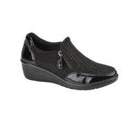 Jo & Joe Ladies Stylish Wedge Comfort Shoe with Twin Zips & Delicate Diamante Trims Sizes 4-8