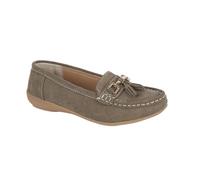Jo & Joe Ladies Suede Slip On Loafer, Comfortable Casual Footwear with Tassel Detail