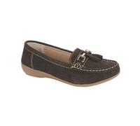 Jo & Joe Ladies Suede Slip On Loafer, Comfortable Casual Footwear with Tassel Detail