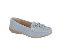 Jo & Joe Ladies Suede Slip On Loafer, Comfortable Casual Footwear with Tassel Detail