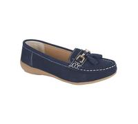 Jo & Joe Ladies Suede Slip On Loafer, Comfortable Casual Footwear with Tassel Detail