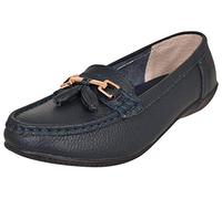 Jo & Joe Ladies Wide Fit Flat Leather Tassel Moccasins Loafer Nautical Shoe Plimsole Pumps Womens