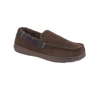 Jo & Joe Men’s Slipper Lightweight Fleecy Lined Comfort Moccasin Slip-on with Sturdy Sole sizes 7-12 (Andrew Brown, UK 9, UK Footwear Size System, Adult, Men, Numeric, Medium, 9)