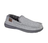 Jo & Joe Men’s Slipper Lightweight Fleecy Lined Comfort Moccasin Slip-on with Sturdy Sole sizes 7-12 (Yeovil Grey, UK 8, UK Footwear Size System, Adult, Men, Numeric, Medium, 8)