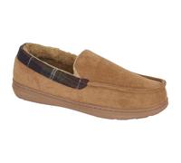 Jo & Joe Men's Faux Suede Faux Fur Lined Moccasin Slippers (Cognac, UK Footwear Size System, Adult, Men, Numeric, Medium, 8)