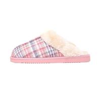 Jo & Joe Thyme Pink Womens Tartan Mule Slipper - Size 7 UK - Pink