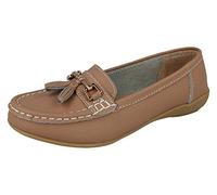 Jo & Joe Women Leather Flat Loafer Ladies Casual Comfy Slider Low Wedge Heel Work Shoes