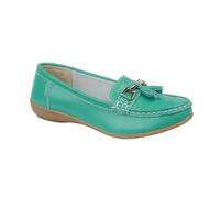 Jo & Joe Women Leather Flat Loafer Ladies Casual Comfy Slider Low Wedge Heel Work Shoes