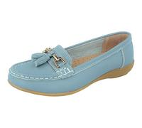 Jo & Joe Women Leather Flat Loafer Ladies Casual Comfy Slider Low Wedge Heel Work Shoes