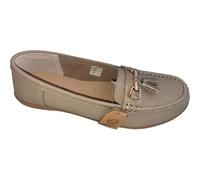 Jo & Joe Women Leather Flat Loafer Ladies Casual Comfy Slider Low Wedge Heel Work Shoes