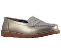 Jo & Joe Women’s Real Suede Leather Penny Loafer Comfortable Smart/Casual Flat Slip-on Boat Shoe in Sizes 4-8 (Gold, UK Footwear Size System, Adult, Women, Numeric, Medium, 4)