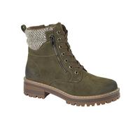 Jo & Joe Women's Faux Leather Fleece Lined Ankle Boots with Chunky Outsole Lace-up Inside Zip Fastening (Khaki, UK Footwear Size System, Adult, Women, Numeric, Medium, 6)