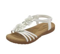 Jo & Joe Womens Floral Cushioned Sandals Ladies Comfortable Holiday Sandals White 8