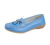 Jo & Joe Womens Nautical Leather Loafer (Azure 6 UK)