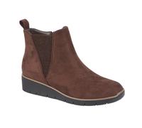 Jo & Joe Women's Suede Chelsea Ankle Boots - Elastic Side Panel, Comfortable Wedge Sole in Brown | Size: 6 Jo & Joe Brown 6