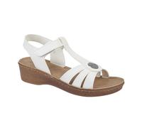 Jo & Joe Womens T-Bar Wedge Sandal, Slingback, Faux Leather, ST Kitts (White, UK Footwear Size System, Adult, Women, Numeric, Medium, 8)