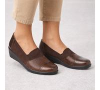 Jo & Joe Women's Women's Wedge Loafers - Comfortable SlipOn Shoes with Perforated Upper in Brown | Size: 6 Jo & Joe Brown 6