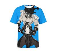 Jo-Jo's Bizar-re Adventu-re Anime Clothes for Unisex, Crew Neck Short Sleeve to.p T-Shirt, Manga Characters Graphic Tshirts, Breathable Running Tees-G||XL