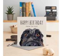 Jo Scott Happy Birthday From The Dog - Black Card - Jo Scott Art