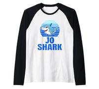 Jo Shark Family Reunion Squad First Last Name Raglan Baseball Tee