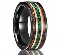 JO WISDOM 8mm Black Tungsten Carbide Ring for Men High Polished Wedding Band Engagement Anniversary Rings Comfort Fit Size 7-12, Metal, no gemstone