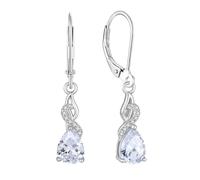 JO WISDOM 925 Sterling Silver Infinity Teardrop Dangle Drop Earrings Cubic Zirconia April Birthstone Jewellery for Women