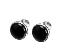 JO WISDOM Cufflinks for Men Turquoise/Tiger Eye/Lapis Lazuli/Black Onyx Round Classic Wedding Business Shirt Cuff Links Set, Copper, black onyx