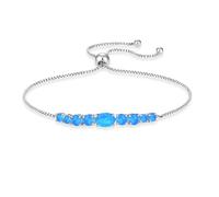 JO WISDOM Opal Tennis Bracelet for Women, Brass, blue-opal