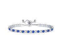 JO WISDOM Tennis Bracelets for Women 4mm Cubic Zirconia Two Color Birthstone Adjustable Slider Bracelets Tennis Bracelet Fashion Jewelry Birthday Gifts for Women, Brass, Cubic Zirconia