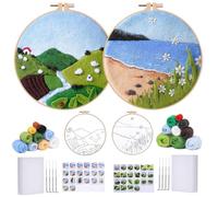 JOAAASU 2 Pack Needle Felting Kit, Punch Needle Kits for Beginners, Needles Felting Tools for Beginner, Punch Needles Kits for Adults, Perfect for Festival Decorations & Gifts