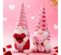 JOAASU 2 Pcs Valentines Day Gnome Gonk Decorations, Mother's Day Gnomes Decoration, Handmade Plush Doll Scandinavian Tomte, Valentine's Day Present for Mother's Day Valentine Christmas Home Decor