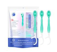 JOAASU 26 Packs 5 in 1 Mini Toothbrush & Floss & Tongue Scraper & Toothpick Set, Mini Burst Toothbrush, Disposable Mini Toothbrushes, Portable Pre-Pasted Travel Set, Green Tea Flavor