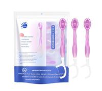 JOAASU 26 Packs 5 in 1 Mini Toothbrush & Floss & Tongue Scraper & Toothpick Set, Mini Burst Toothbrush, Disposable Mini Toothbrushes, Portable Pre-Pasted Travel Set, Cherry Blossom Flavor