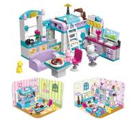 JOAASU 3-in-1 Dream House Building Blocks Set, Friends House Building Set, Creative Educational Toy with Bedroom, Living Room and Kitchen, with 3 Design Styles, Gifts for Kids Age 6-12 (194PCS)