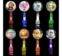 JOAASU 48 Pcs Animal Led Finger Lights, Glow in The Dark Party Supplies, Kids LED Light Up Finger Lights Toys, for Birthday Party Favors Treasure Box Goodie Bag Fillers Birthday Gifts Classroom Prize