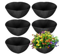JOAASU 6PCS Fabric Planter Basket Liner, 16-inch Round Felt Flower Pot Liners, Hanging Plant Basket Fiber Insert for Garden Flower Pots, Non-Woven Planter Liners for Outdoor Plants