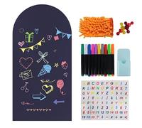 JOAASU Arch Magnetic Wall Decal (100x45cm), Peel & Stick Self-Adhesive Magnetic Chalkboard for Wall with 10 Chalk Markers, Magnetic Letters, Pen Holder & Cleaning Cloth for Playroom, Home & School