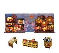 JOAASU DIY Book Nook Kit, DIY Miniature House Kit with LED Light, Book Nook Kits for Adults, 3D Wooden Puzzle House, Perfect Creative Gift for Book Lovers (Cherry Blossom Alley)