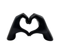 JOAASU Hand Love Gesture Sculpture, 13x7.5cm Hand Love Statue, Heart Gesture Sculpture, Loved Finger Modern Statue for Home Living Room Office Wedding Party Desktop Ornament (Black)