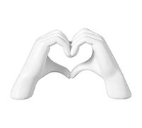 JOAASU Hand Love Gesture Sculpture, 13x7.5cm Hand Love Statue, Heart Gesture Sculpture, Loved Finger Modern Statue for Home Living Room Office Wedding Party Desktop Ornament (White)