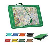 JOAASU Jigsaw Puzzle Board, 31x21 In Foldable Puzzle Board, Jigsaw Board for 500/1000 Pieces with 8 Puzzle Sorting Trays and 1 Clear Cover, Puzzle Mat for Easy Move and Store (Green)