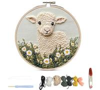 JOAASU Punch Needle Kit for Beginners, Felt Painting Kit for Beginners, Punch Needle Embroidery Kit with OX Pattern, Wool Needles Felt Set, Perfect for Festival Decorations & Gifts