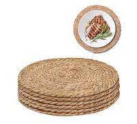 JOAASU Round Woven Placemats, Round Placemats Set of 6, 30cm Placemats, Place Mats For Table, Heat-Resistant for Appetizers, Lunch, Mains, Parties, Food Presentation (6P)