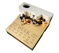 JOAASU Time Piece Calendar 2026, 2026 Desk Calendar with Led Lights, 3D Magic Castle Tear off Calendars, DIY Paper Carving 3D Paper Sculpture Weekly Calendars for Home Office Desktop Decoration